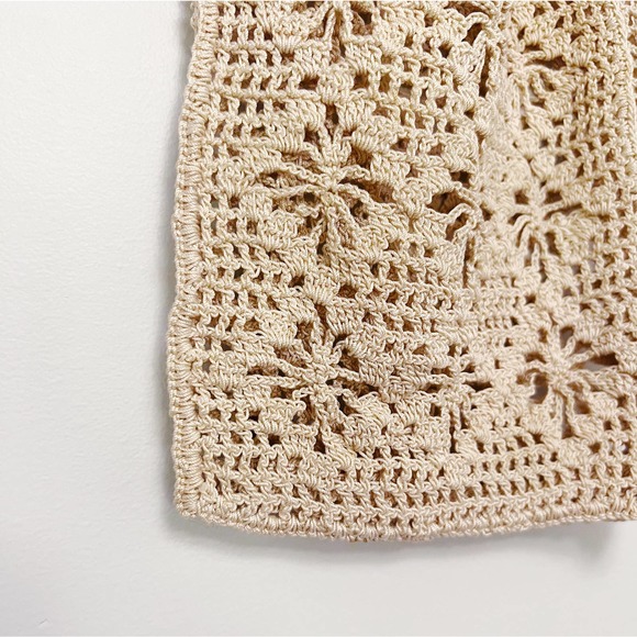 Vintage 90s Woven Knit Flower Bag - Picture 2 of 3